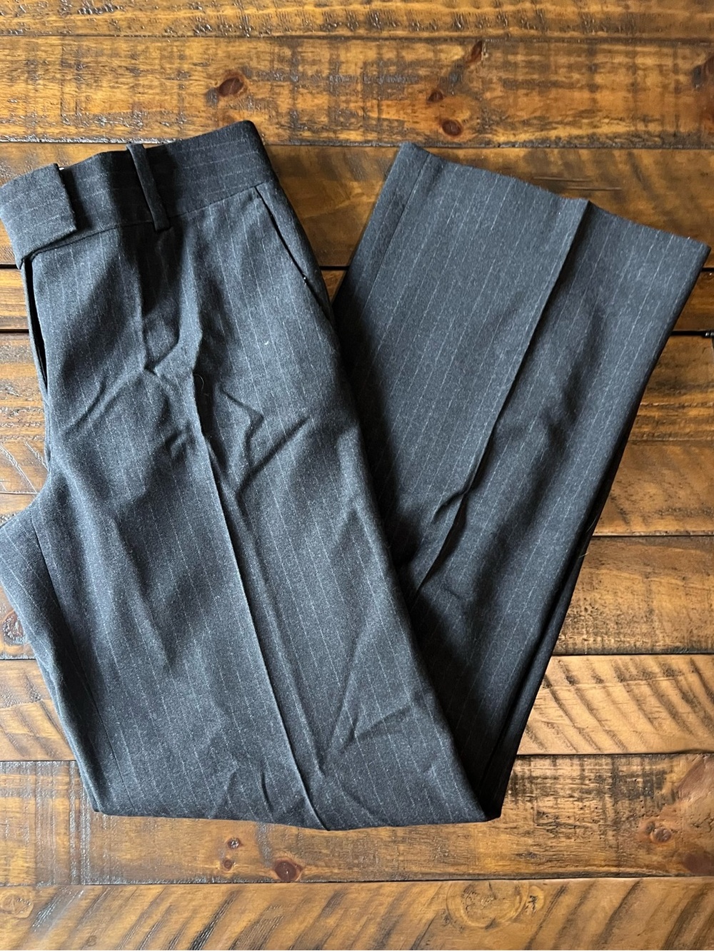 Ann Taylor Black and White Striped pants